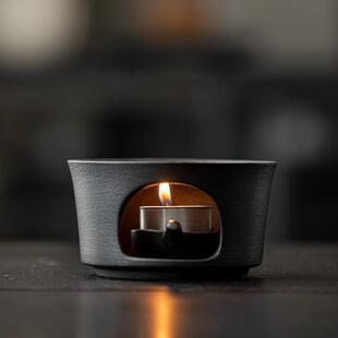 蜡烛加热温茶器套装 创意中式 家用室内茶道配件陶瓷围炉煮茶烤火炉