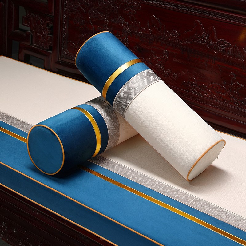 速发红木沙发枕手枕新中式罗汉床侧垫手扶长条靠背枕实木坐边圆形