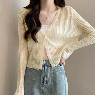 速发夏季防晒开衫薄款配吊带裙外搭薄纱披肩坎肩罩衫上衣短外套