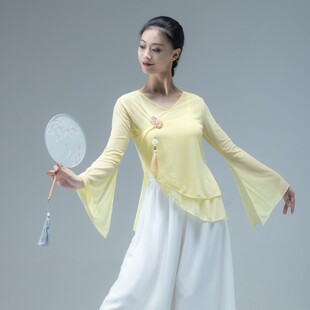 速发民典舞身韵练功服夏纱衣蹈族舞上衣艺考仙气飘逸舞古服装敦煌