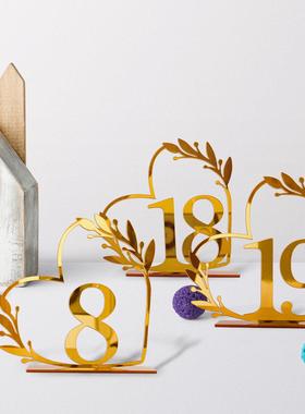 BT090跨境亚克力家居装饰婚礼数字桌号牌桌位牌席位牌diy镜面摆台