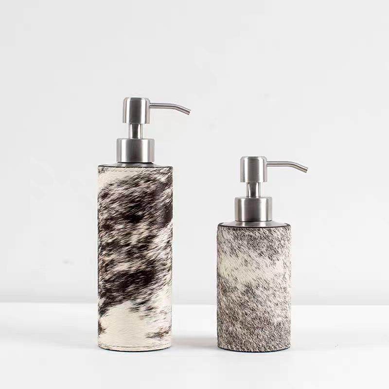 轻奢创意马毛金属洗手液瓶子样板间高端酒店卫浴装饰罐台面摆件品