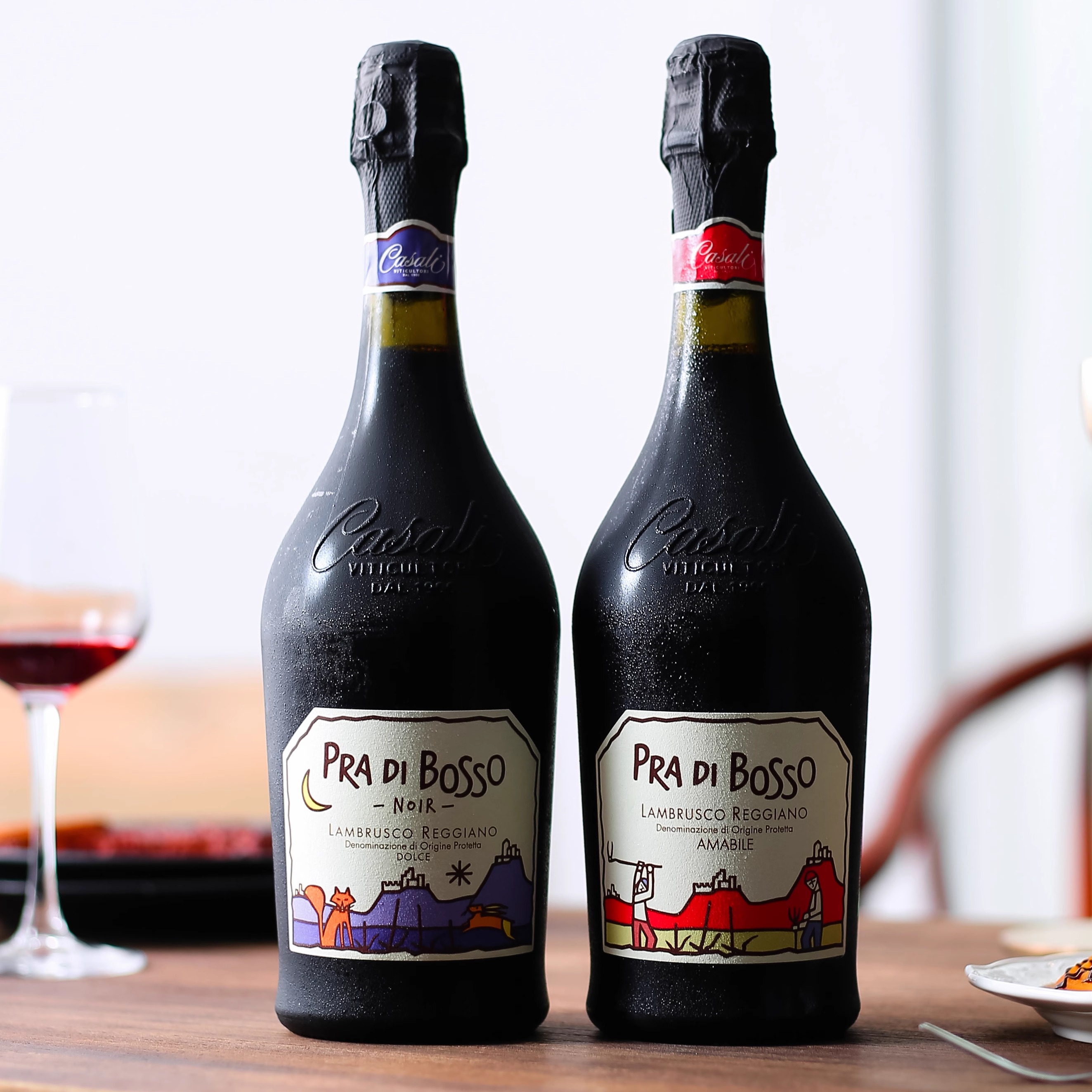 意大利波索童话起泡酒蓝布鲁斯科气泡半甜红葡萄酒红酒lambrusco
