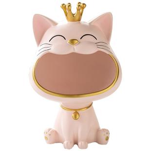 饰品乔迁新居礼品家居饰品 入户玄关招财猫摆件钥匙收纳客厅桌面装
