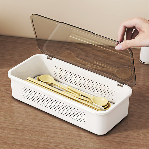 筷子收纳盒家用餐具勺子平放筷笼