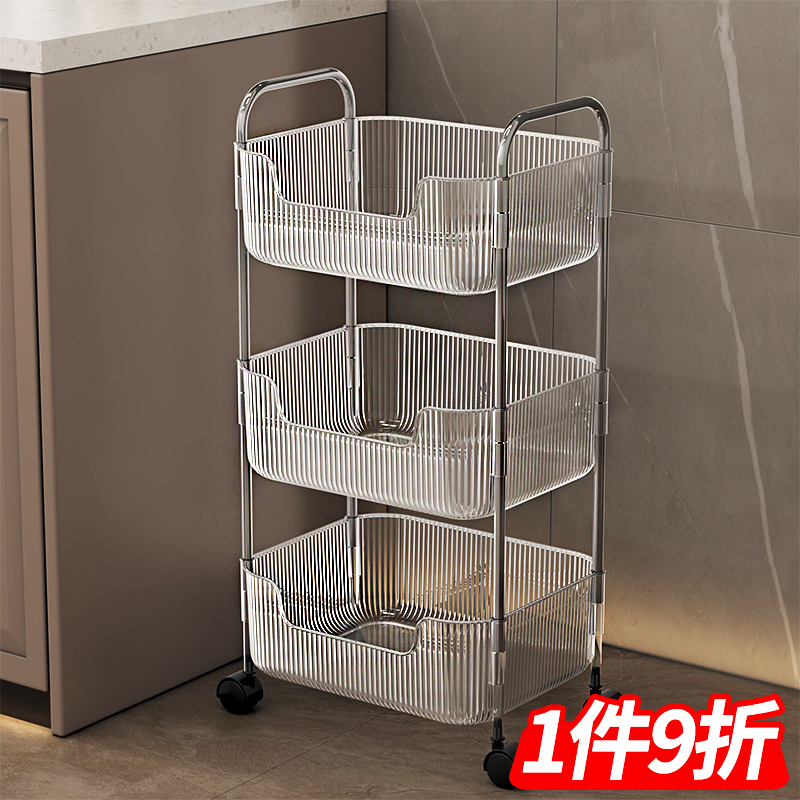 小推车厨房落地置物架零食移动架