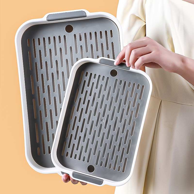 加厚双层沥水杯子收纳置物架