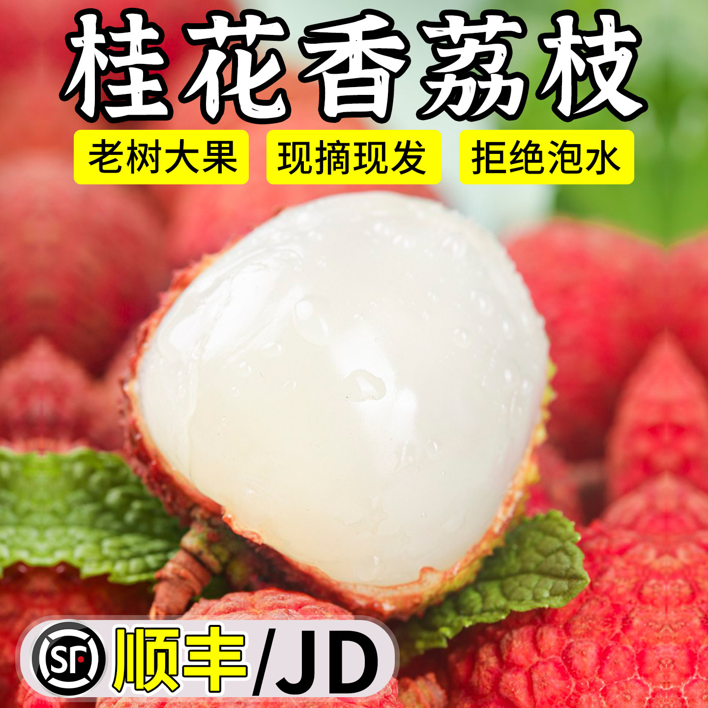 顺丰彩箱 5斤海南荔枝桂花香新鲜现摘现发应当季水果特甜大果包邮