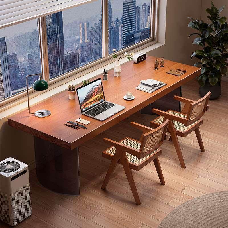 实木亚克力桌腿大书桌双人学习长条桌办公电脑桌现代加厚大板桌,商业/办公家具,办公电脑桌,淘宝优惠券,粉丝福利购,淘宝优惠卷