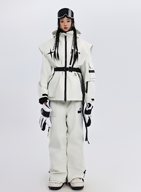 KeepMoney月影滑雪服女单板双板防水保暖修身2025新款滑雪套装男