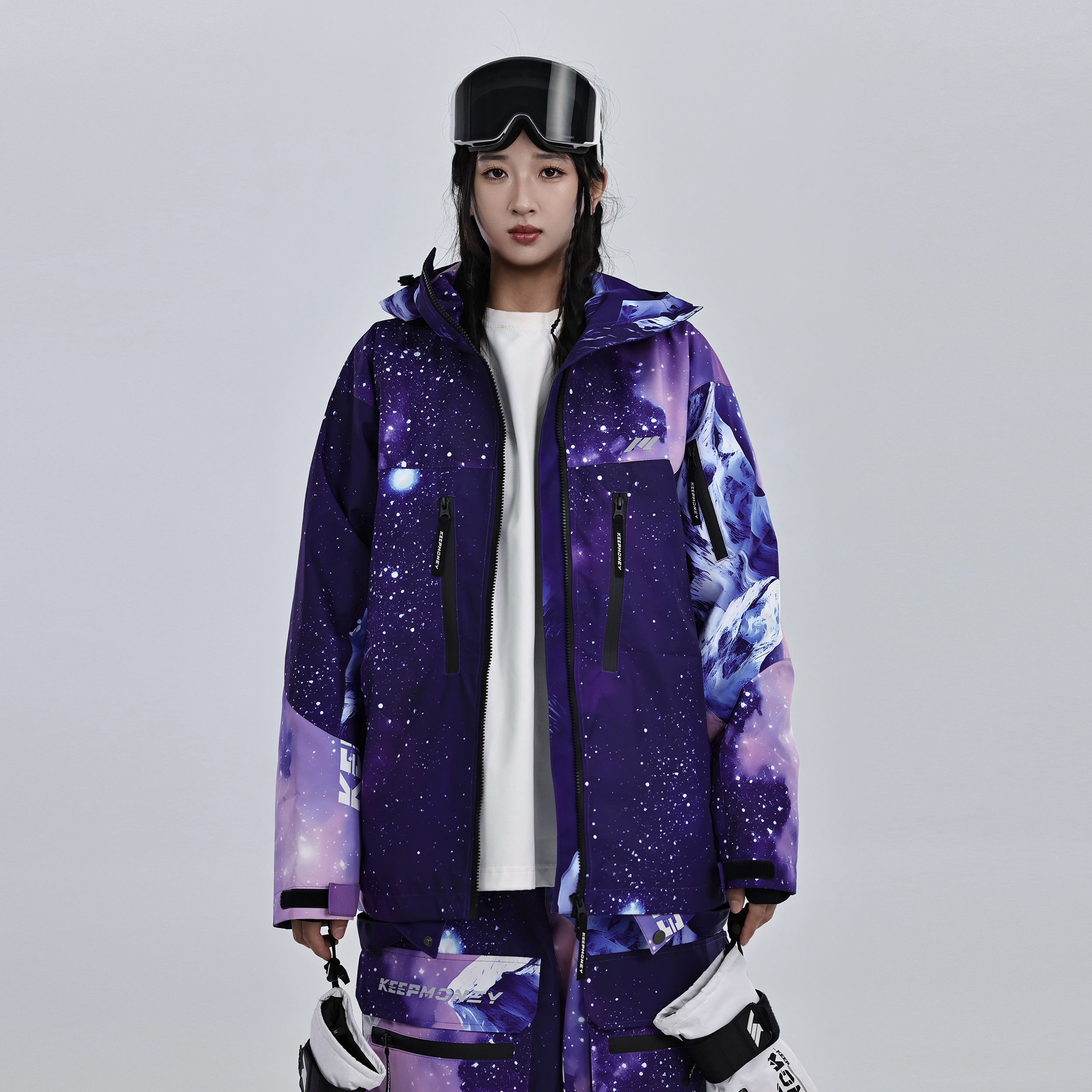 KEEPMONEY穹雪星痕滑雪服套装女专业单板加绒保暖防水滑雪套装男
