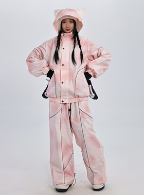 KEEPMONEY【奶油小猫】25新滑雪服女小个子保暖单板加绒防水雪服