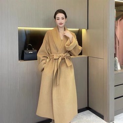 【专柜正版】高端双面羊毛羊绒毛呢大衣双排扣毛呢外套时尚洋xz3