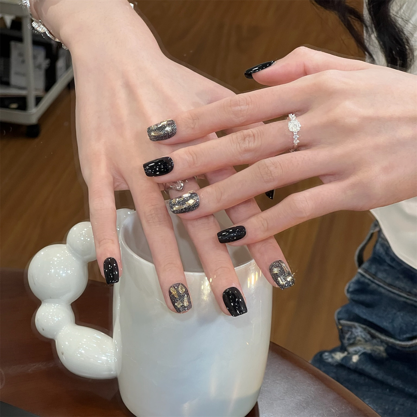 植兔手工穿戴甲冰雪圣诞雪花猫眼冰透法式美甲显白氛围感短梯指甲,彩妆/香水/美妆工具,穿戴甲/甲片,淘宝优惠券,粉丝福利购,淘宝优惠卷