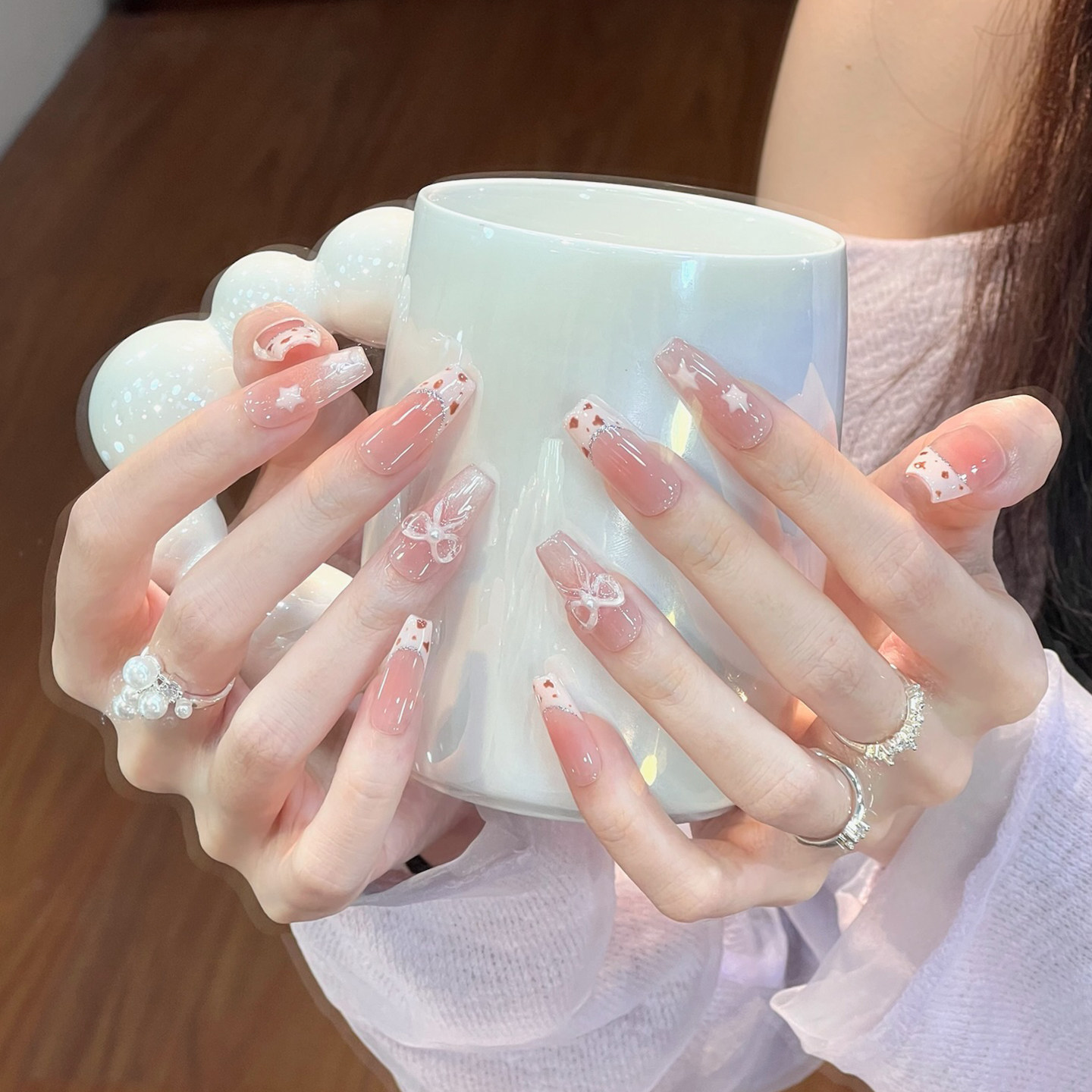 植兔手工穿戴甲粉色豹纹星星法式猫眼蝴蝶结2025新款美甲显白贴片,彩妆/香水/美妆工具,穿戴甲/甲片,淘宝优惠券,粉丝福利购,淘宝优惠卷