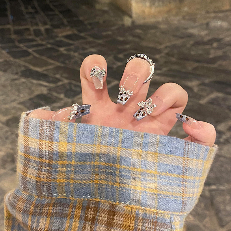 植兔蓝色豹纹手工穿戴甲猫眼2025新款秋冬性感中长款显白美甲定制,彩妆/香水/美妆工具,穿戴甲/甲片,淘宝优惠券,粉丝福利购,淘宝优惠卷