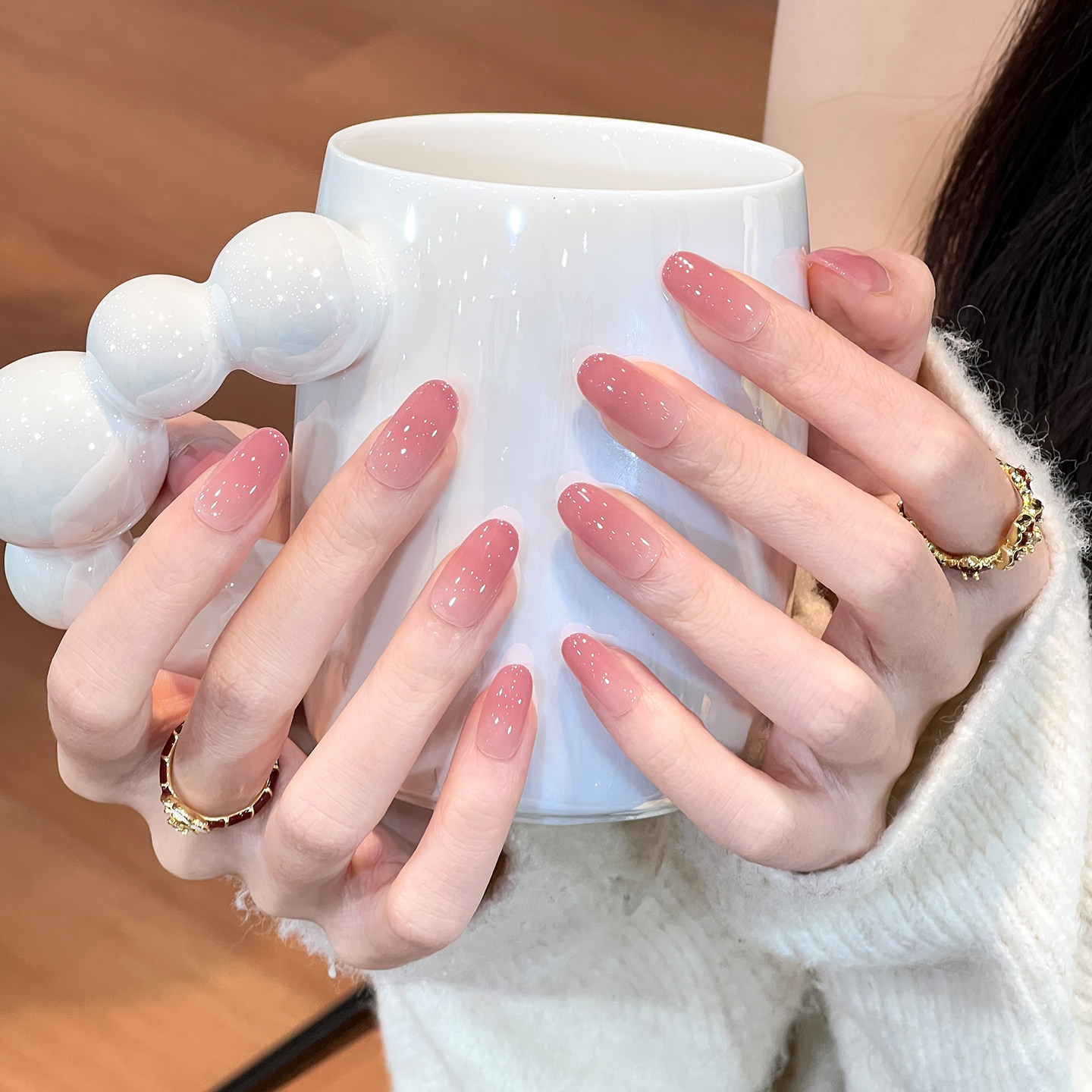 植兔纯手工穿戴甲裸色高级感葡萄渐变美甲显白椭圆中长款绝美贴片,彩妆/香水/美妆工具,穿戴甲/甲片,淘宝优惠券,粉丝福利购,淘宝优惠卷