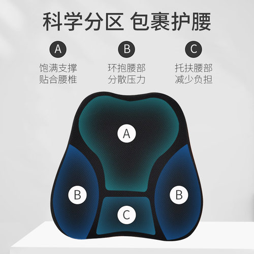 记忆棉坐垫办公室久坐靠背一体护腰靠背垫孕妇腰垫美臀椅子腰靠座