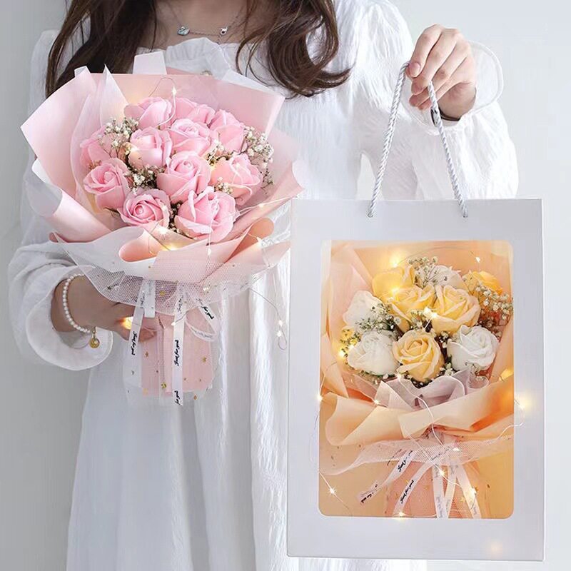 教师节满天星干花向日葵香皂花永生花创意花束送男女朋友生日礼物