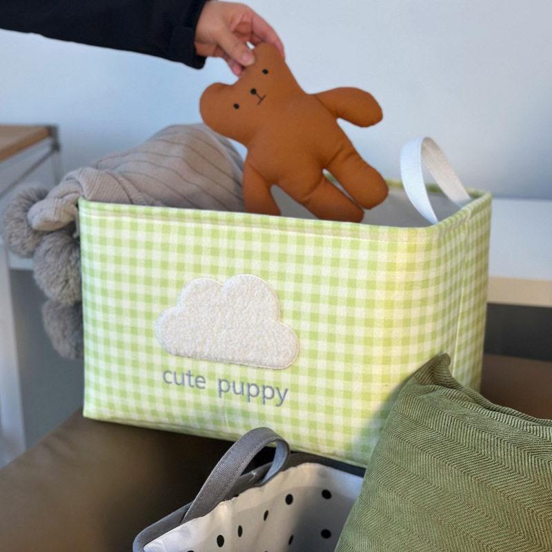 可爱卡通收纳筐家用衣柜衣物整理箱加厚布艺收纳盒车载宿舍储物箱