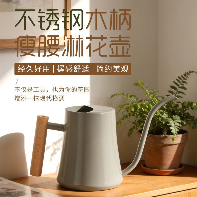 淋花壶浇花水壶园艺家用浇灌用具不锈钢瘦腰植物洒水壶
