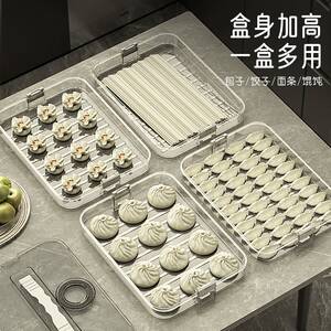 新款大容量饺子盒多层冷冻专用速冻食物馄饨水饺计时密封收纳盒