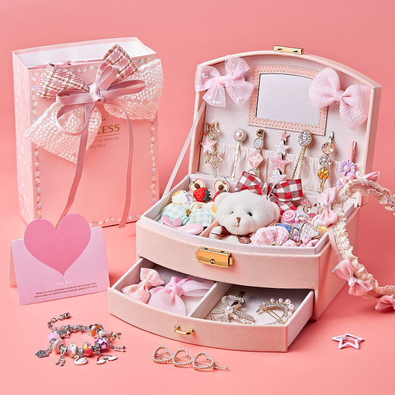 儿童公主首饰盒发饰发夹饰品套装首饰收纳盒抽屉式收纳箱,收纳整理,首饰盒,淘宝优惠券,粉丝福利购,淘宝优惠卷