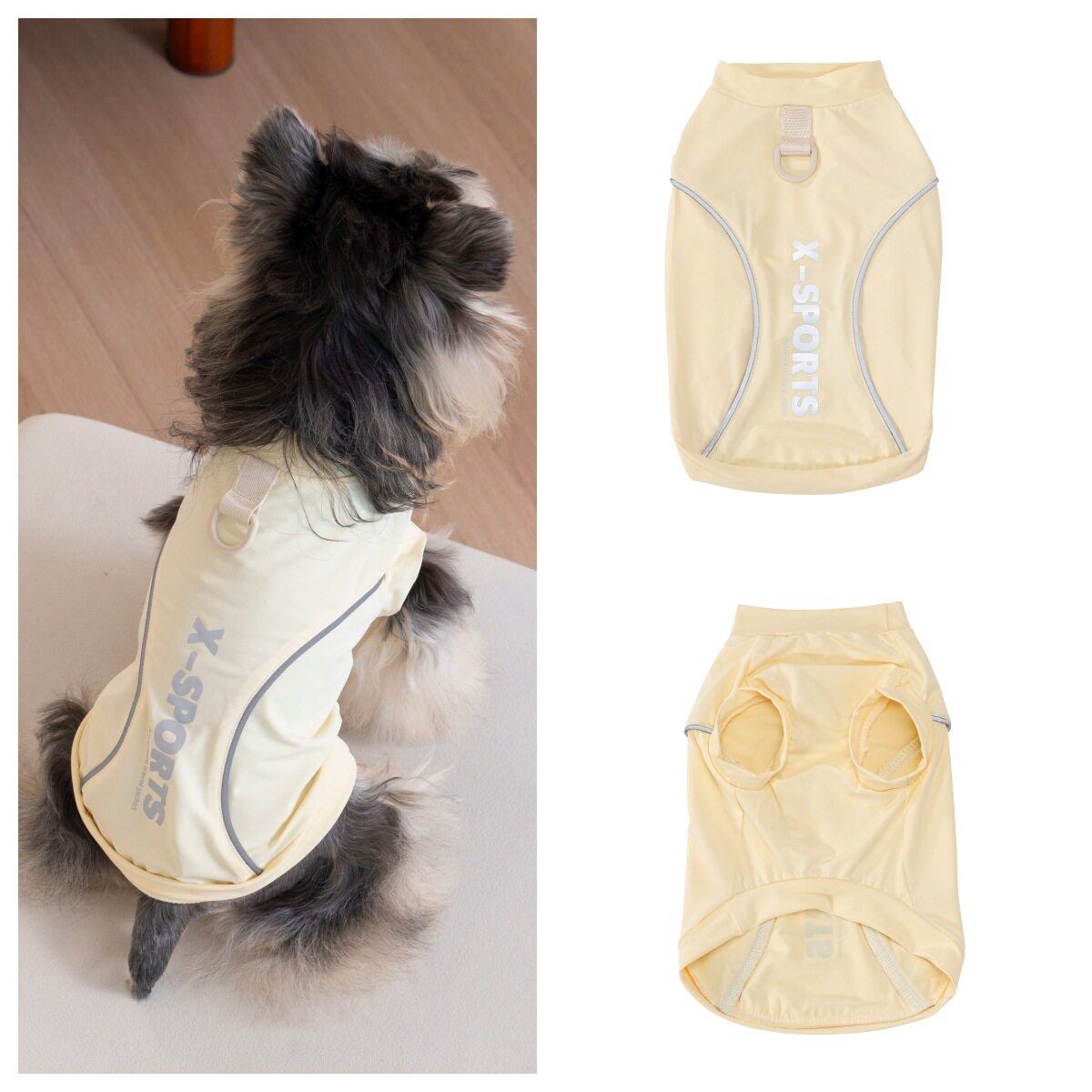 日韩宠物猫咪狗狗衣服反光条简约背心春夏季可牵引T恤小型犬夏装
