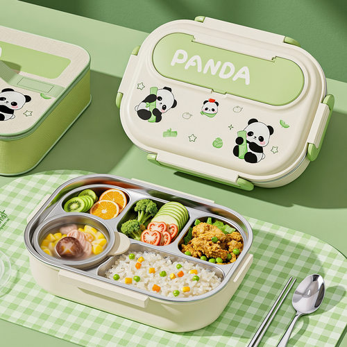 不锈钢保温饭盒上班族小学生儿童卡通分格便当餐盒保温饭盒