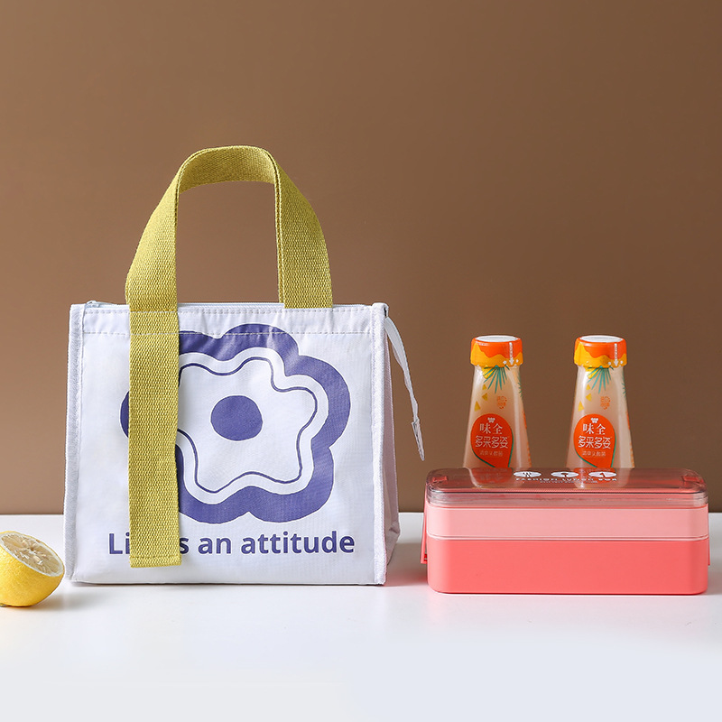 带饭包日式便当袋手提包大号保温午餐包饭盒袋上班族简约手提袋子