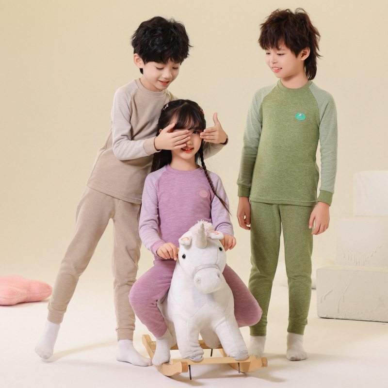 儿童保暖内衣套装中大童秋衣秋裤男女童双面磨毛家居睡衣秋冬新款