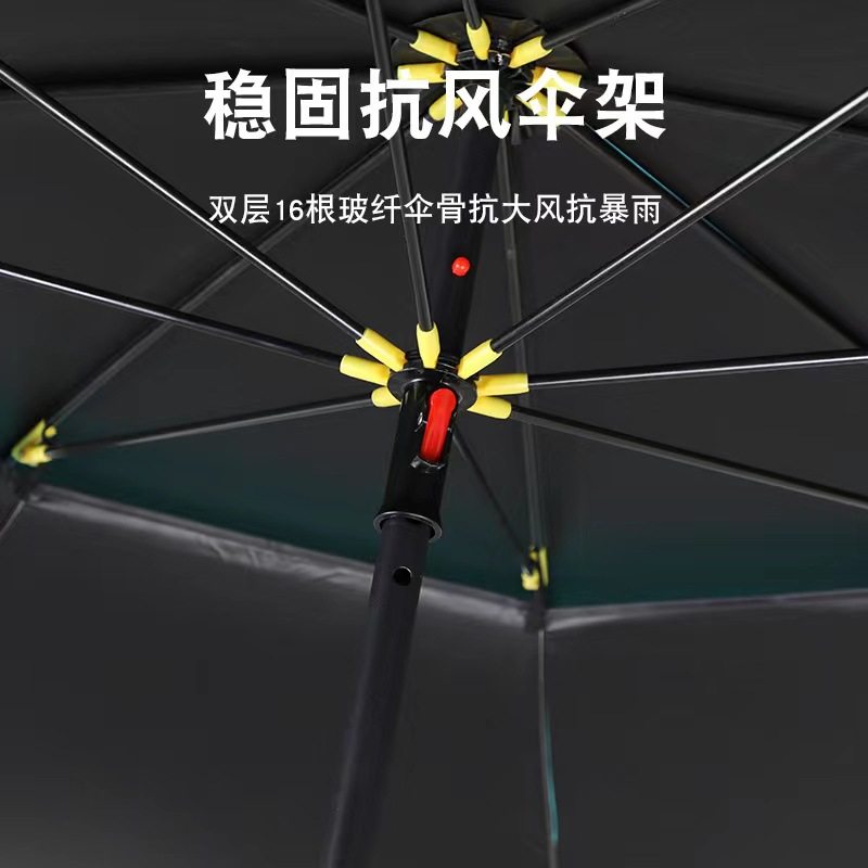 钓鱼伞专用2024新款双层黑胶防雨遮阳垂钓伞加厚抗风钓伞