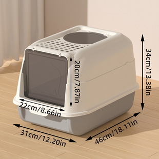 猫厕所 Box顶出式 Large全封闭猫砂盆隔臭Detachable Litter