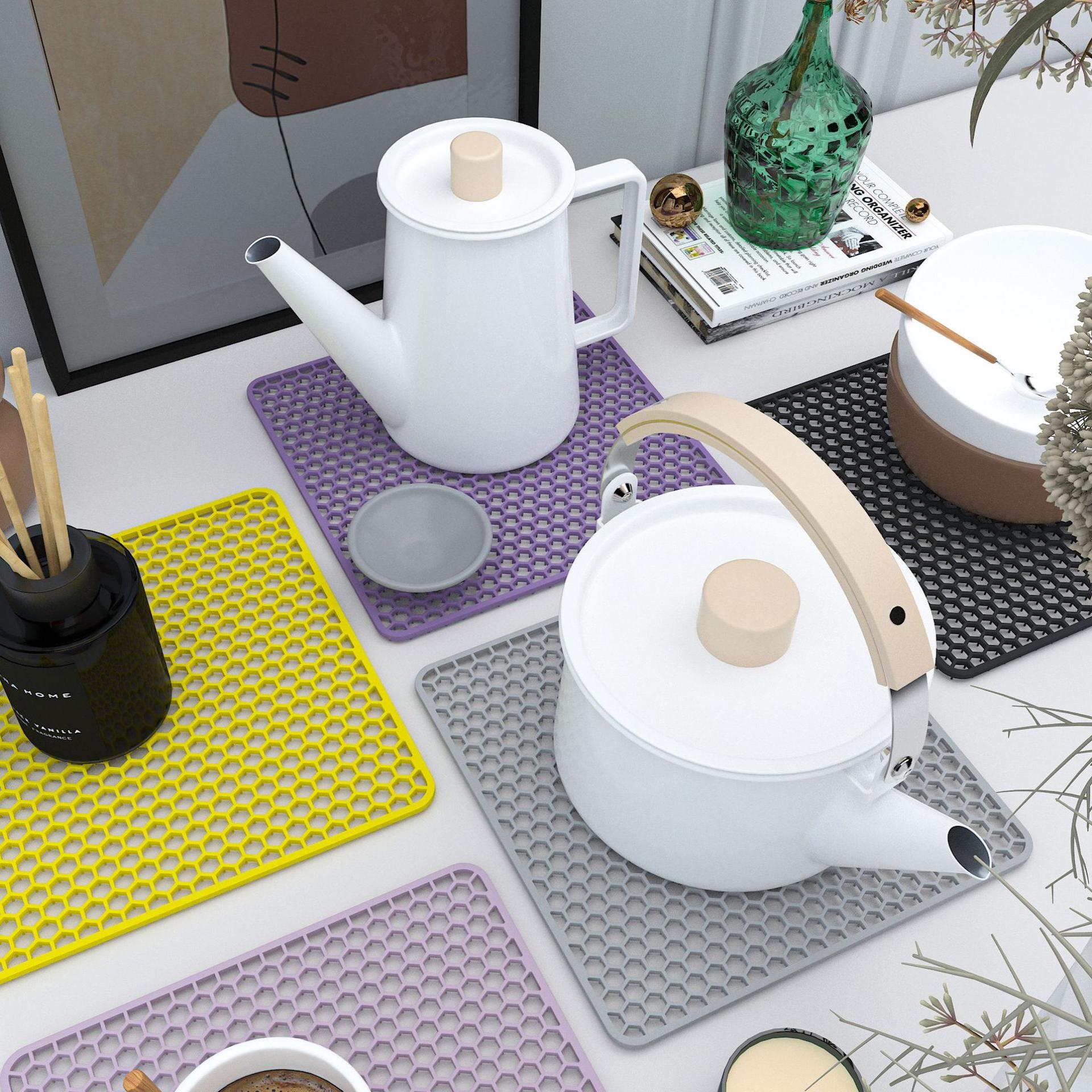 防滑加厚硅胶隔热沥水垫厨房洗碗槽底部保护硅胶垫子镂空过滤垫子