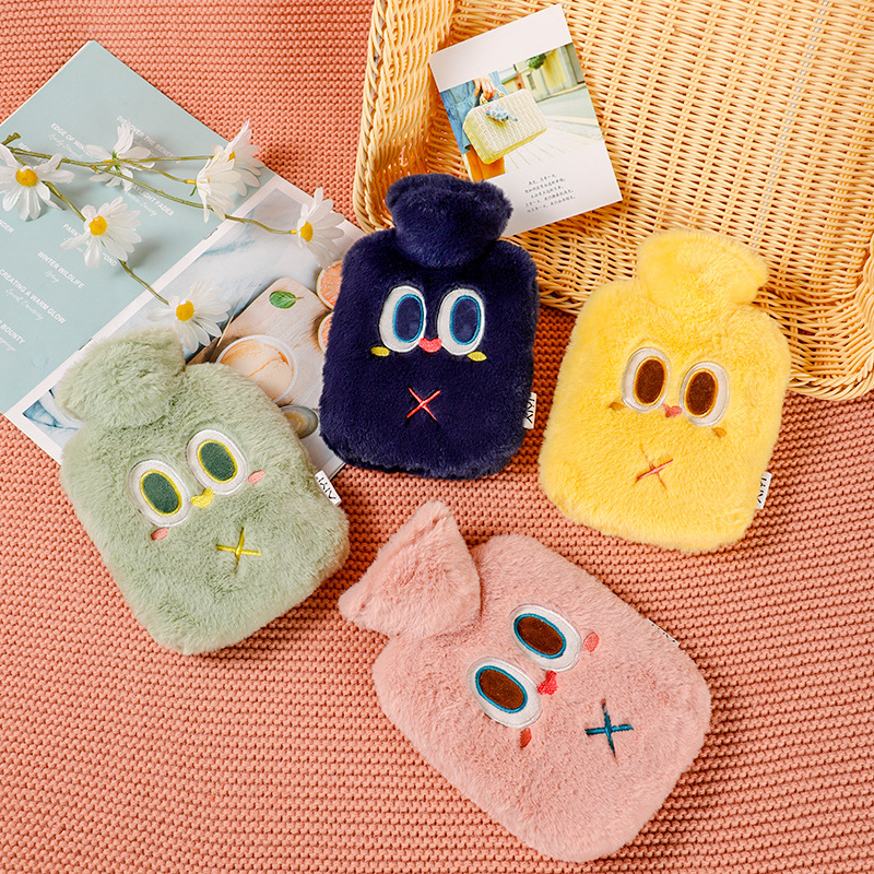 可爱卡通毛绒热水袋注水女学生热敷暖手宝暖肚子防爆灌水暖水袋