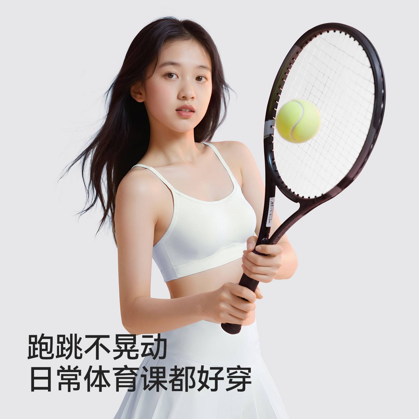 宝娜斯内衣罩杯一体式带胸垫吊带背心无钢圈儿童内衣发育期