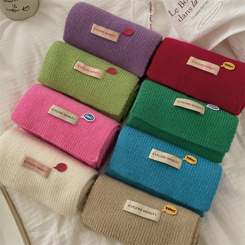 一潘 韩国儿童围巾冬季2025时尚新款ins男童女童针织宝宝围脖