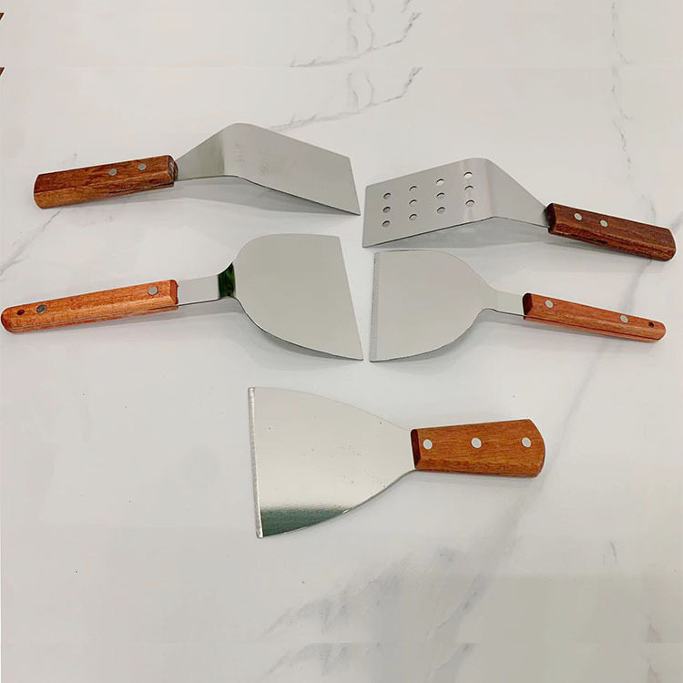 提拉米苏专用铲煎饼铲斜口铲烧烤铲子铁板煎铲漏铲木柄铲多用