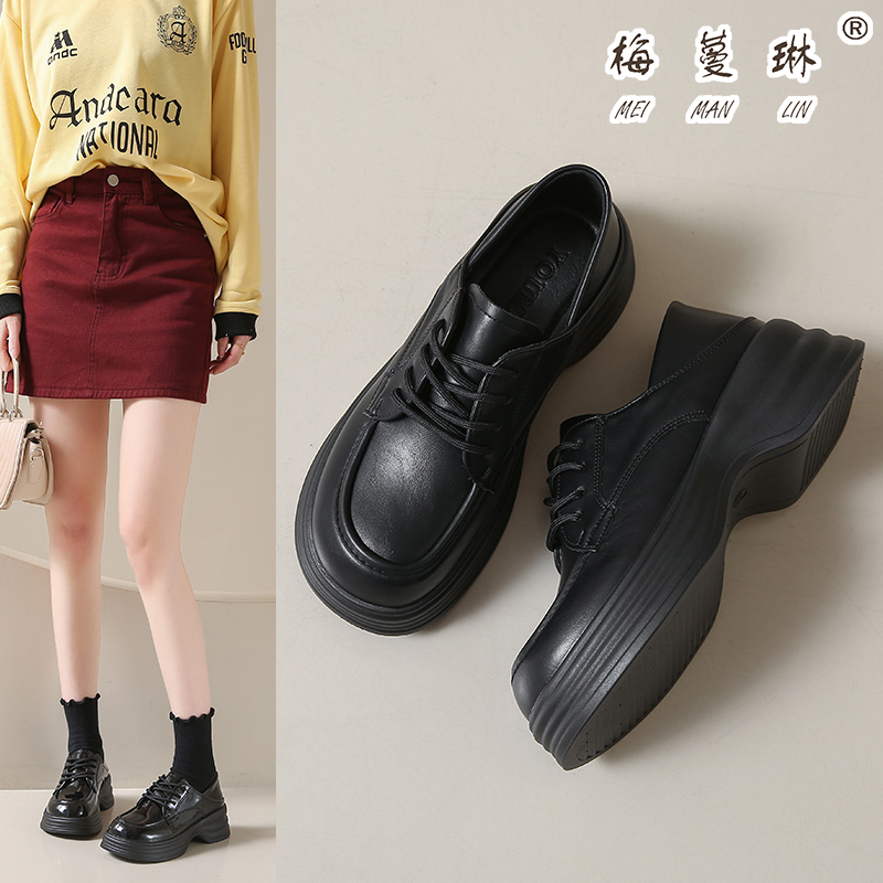 梅蔓琳真皮小皮鞋英伦风两穿单鞋