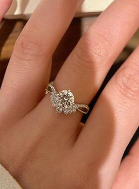 925银爆闪加冕皇冠v型戒指环简约