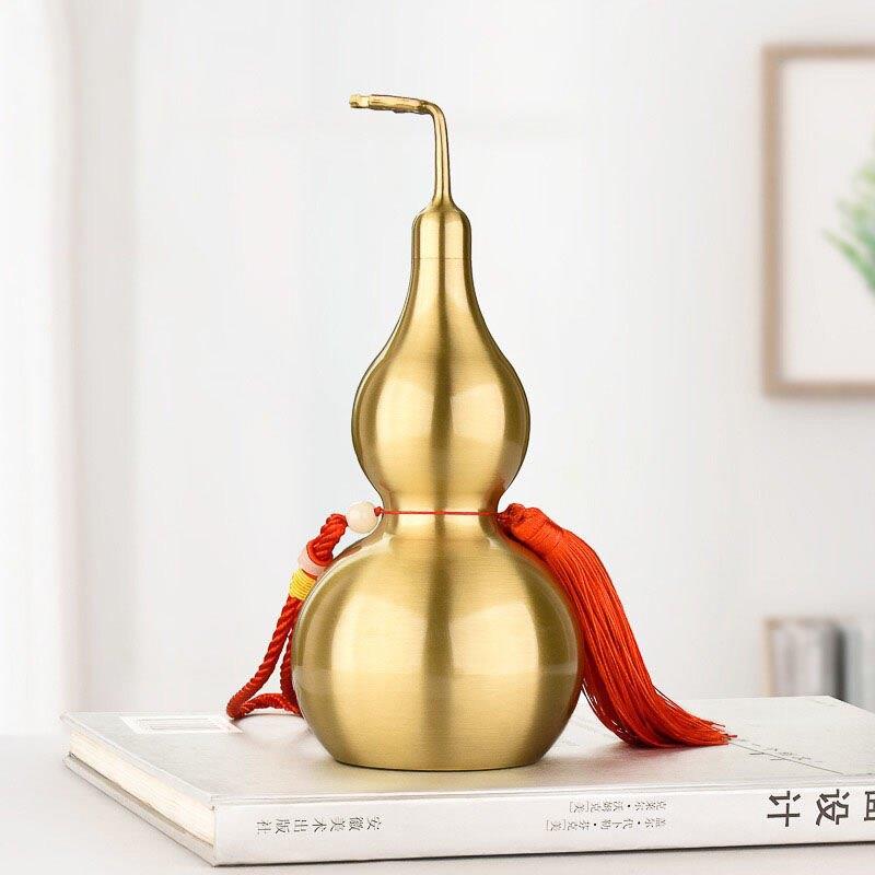 铜葫芦摆件纯铜大号镜面空心葫芦挂饰客厅办公室摆设新居乔迁礼品
