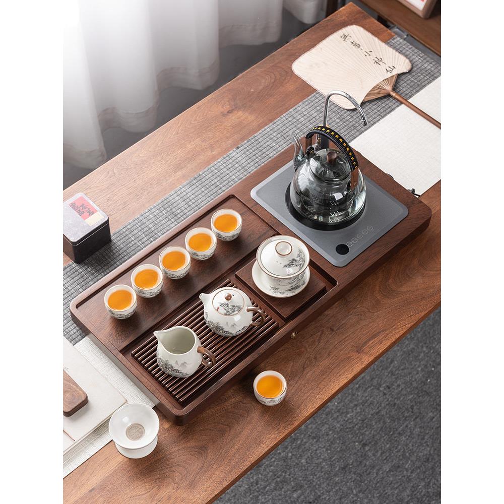 全自动一体式茶盘泡茶套装功夫茶套装托盘家用实木小干泡茶桌2025