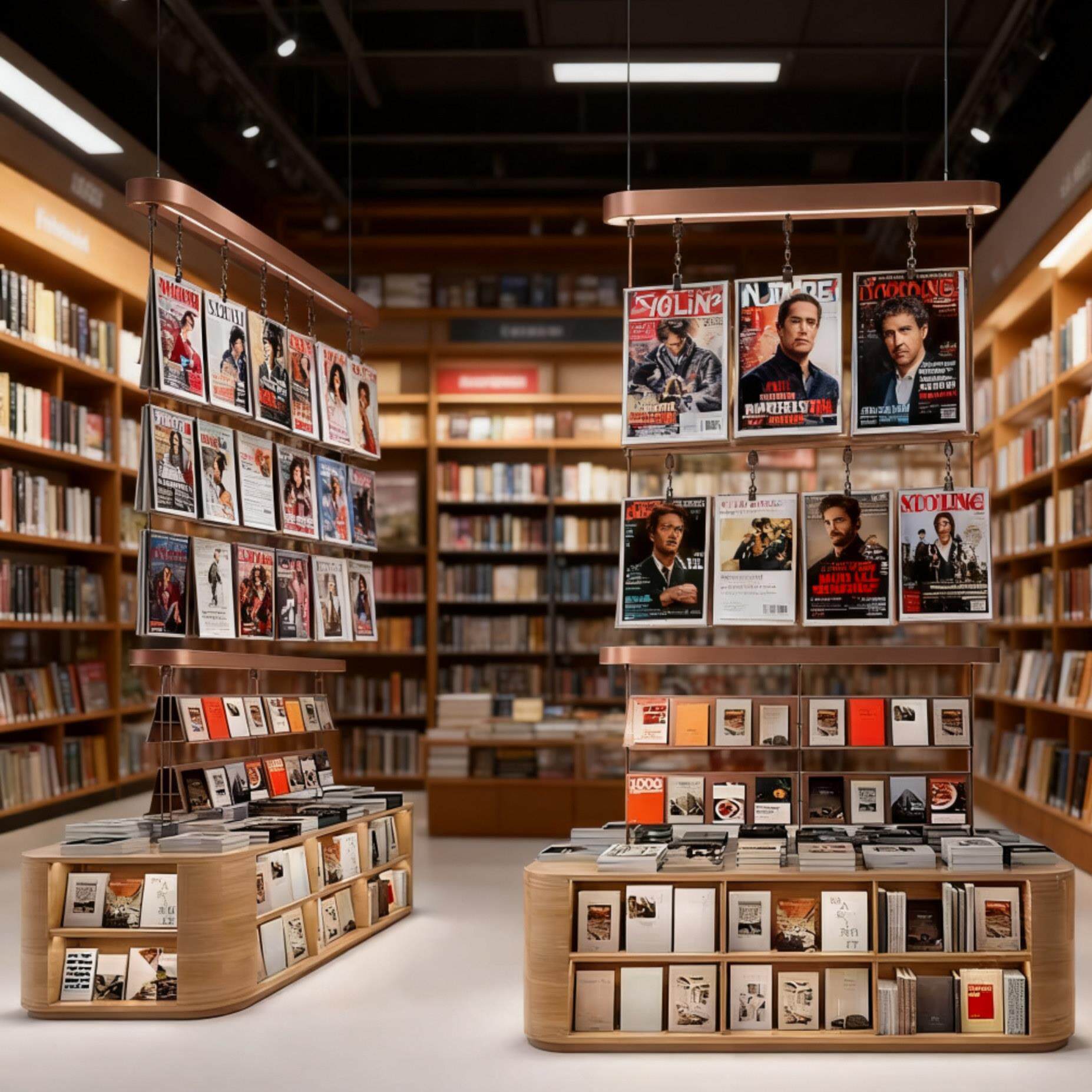 图书馆书架书店书架学校阅览室双面书柜木质绘本展示架定制中岛柜