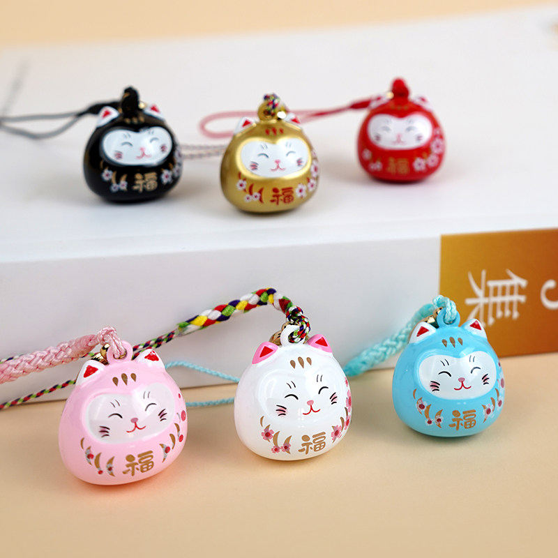 游器物铃根付福猫招财猫水音铃挂件铃铛可爱御守钥匙扣生日礼物