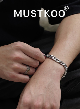 mustkoo/玛诗杜古巴手链男士韩版情侣机车嘻哈ins男生配饰礼物