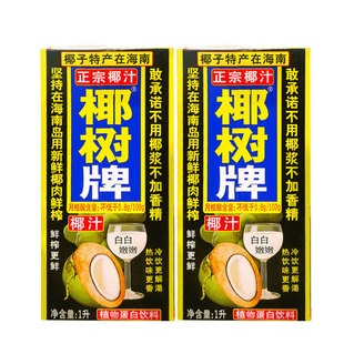 椰树牌椰子汁1L*2盒装植物蛋白饮料特产椰奶散装鲜果汁正宗