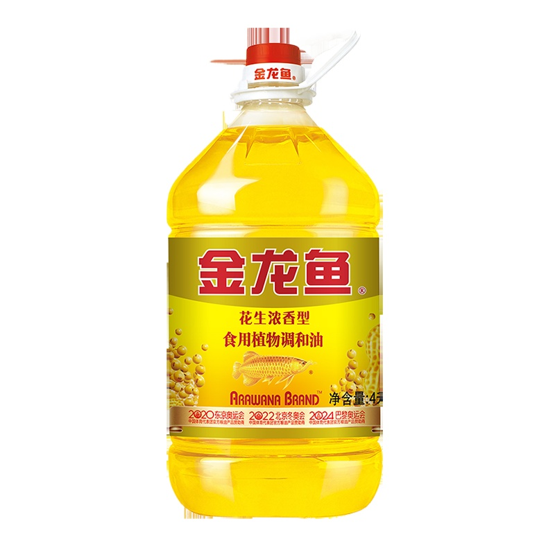 金龙鱼花生浓香调和油食用植物调和油家用大桶装食用油4L