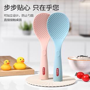 新款饭勺可立式硅胶饭勺子不锈钢饭铲耐高温厨房家用外贸