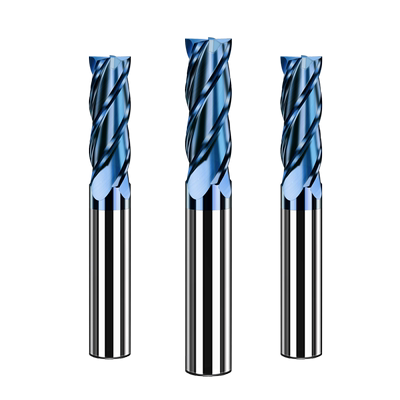 70度钨钢铣刀4刃超硬CNC数控刀具加长平底四刃涂层钢用合金立铣刀