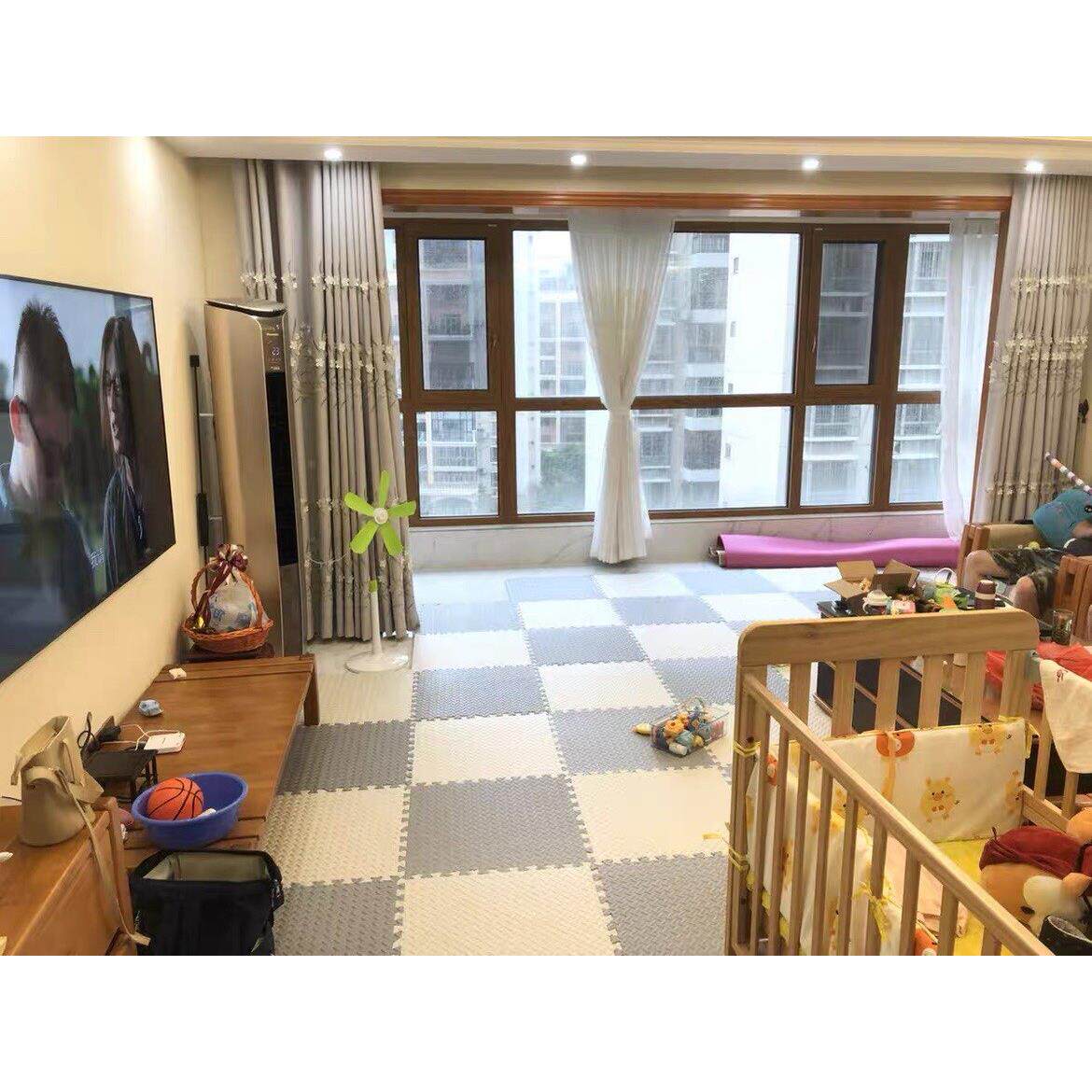 泡沫地板垫婴儿拼接爬行垫榻榻米地板垫家庭床边防跌倒卧室儿童爬